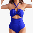 AI'MAGE Womens One Piece Swimsuit Tummy Control Bathing Suit Sexy V Neck Cutout Swimsuits Push Up Swimwear 2025 Size M