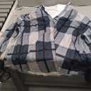 Bofell Womens Fashion Tops Hoodies for Women Pullover Oversized Sweatshirts Long SLeeve Shirts Loose Fit (3X-Large, Plaid Blue)