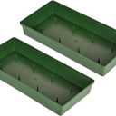 MECCANIXITY Plastic Design Bowl 11 Inch Flower Arrangement Base for Centerpiece Decorating, Green Pack of 2