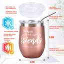 Kolewo4ever 12 Pieces Girl Trip Gifts Favors Bulk Friend Appreciation Gifts Set 4 Friends Wine Tumbler 4 Friends Cosmetic Bag 4 Keychains Appreciation Funny Long Distance Friendship Gift