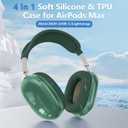 for AirPods Max 2/1 Case Cover, Ear Pad Case Cover/Ear Cups Cover/Headband Cover for Apple AirPods Max 2&1 Headphones (2026/2024/2020), Clear TPU Transparent and Silicone Accessories case, Dark Green