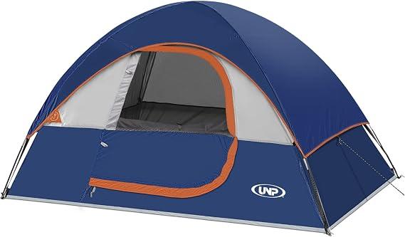 UNP Camping Tent 2-4 Person Dome Tents Waterproof Windproof Tent with Rainfly Easy Set up-Portable for Camping, Size: 2 Person (Standard