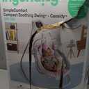 Ingenuity SimpleComfort Lightweight Compact 6-Speed Multi-Direction Baby Swing, Vibrations & Nature Sounds, 0-9 Months 6-20 lbs (Pink Cassidy)