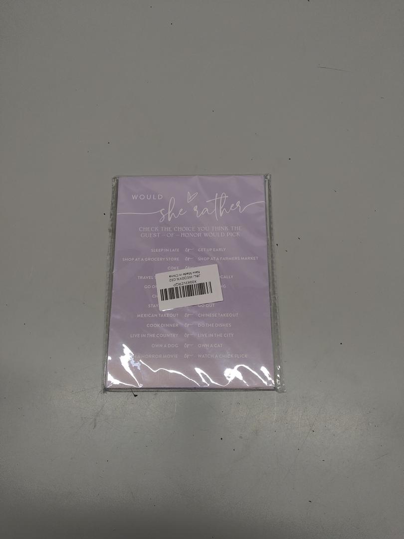30 Pcs Would She Rather Game Cards For Wedding Party, Minimalism Bridal Shower, Mr & Mrs, Newlyweds, Engagement Party Favor & Supplies(Purple) -A02
