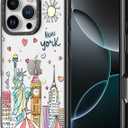 for iPhone Case - [6.6 ft Military-Grade Drop Protection] [Anti-Peel Technology] Clear Black TPU Bumper Case with Cute Design (Statue of Liberty, iPhone 16 Pro)