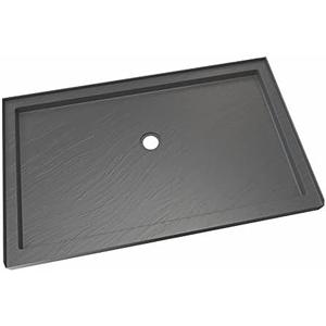 DreamLine SlimLine 32 inch D x 60 inch W x 2 3/4 inch H Center Drain Single Threshold Shower Base in Slate Gray