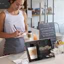 8 Pack Slanted Back Acrylic Sign Holder 6x4 Inches,Clear Plastic Sign Holder Paper Photo Display，Menu Tabletop Stand,Acrylic Picture Frame，Flyer Holder（Horizontal）