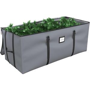 Mrrihand Christmas Tree Storage Bag, Large Artificial Christmas Tree, Anti-Tear Heavy-Duty 600D Oxford Cloth Christmas Tree Storage Box with Handles, Christmas Tree Storage Container (Grey, 9Ft)