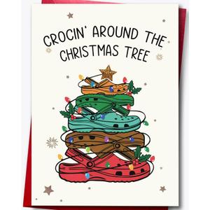 3 x Funny Christmas Card Women Men, Cheeky Xmas Card for Husband Wife Boyfriend Girlfriend Mom Dad, Christmas Decorations (M3-CROCIN)