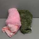 XeGe Fluffy Kids Stuffed Animal Storage Bean Bag Cover (No Filler), Plush Fuzzy Faux Fur Beanbag Organizer with Handle for Teens Girls Adults, Shaggy Furry Plush Toys Holder Floor Lounger Chair, Pink & Sage Green (50"x30"x30") Pack of 2