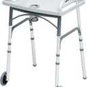 Foldable Walker with TrayLightweight Folding Walker with 5" Wheels Height Adjustable Aluminum Standard Walkers for Seniors up to 350 lbs