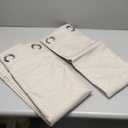 Light Khaki Linen Full Blackout Curtains 84 Inches Long, Grommet Thermal Insulated Black Out Room Darkening Window Textured Drapes for Bedroom Living Room Nursery,2 Panels Set, 52 x 84 Inch