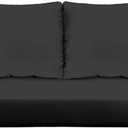 RSH DECOR: Sunbrella Deep Seating Loveseat Cushion Set | 46 x 26 Loveseat | Performance Fabric | Outdoor Foam Settee and Pillow Back Cushions for Patio Furniture | Canvas Black