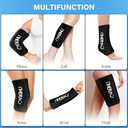 iTHERAU Cold & Hot Therapy Compression Sleeve Gel Ice Pack for Elbow, Calf, Ankle, Knee, Therapy for Sprains, Arthritis, Elbow Pain, Tendonitis - Black, Small