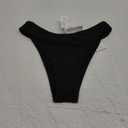 CUPSHE Women's Bikini Bottom High Cut Mid Waist Cheeky Bathing Suit (Black, XS)