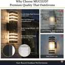 6Pack 15inch LED Square Up & Down wall Lights,14W Outdoor Wall Light 4000K Day White Aluminum Body Waterproof IP65 LED Exterior Light Fixtures Wall Mount for House Patio Garage Garden.