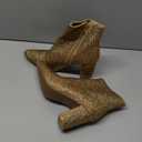 ABSOLEX Women Pointed Toe Rhinestone Block Medium Heel Ankle Booties Size 8,5