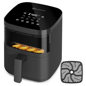 Kitchen Elite®Air Fryer with View Window, 8 in 1 Compact Digital Airfryer, 5 °F Precise Control, Saving-Space Design, Nonstick & Dishwasher Safe, Roast, Broil, 1550W, Simple Elegant Gray Kitchen Elite®Air Fryer with View Window, 8 in 1 Compact Digital Airfryer, 5 °F Precise Control, Saving-Space Design, Nonstick & Dishwasher Safe, Roast, Broil, 1550W, Simple Elegant Gray
