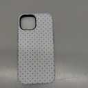 Jusy Compatible with MagSafe Polka Dot Case for iPhone 15, Cute Aesthetic Polka Dots Magnetic Phone Case, Soft TPU and Hard PC Protective Phone Cover for Women Girls (Matte) - White