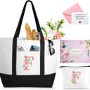 TRSODD Birthday Gifts for Women Mothers Day Gifts for Mom Wife Grandma Daughter Sister Teacher Friends Large Tote Bag and Makeup Bag F