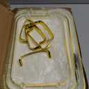 JEESA 3-Pack Serving Tray with Handles, Platters for Serving Food Turkey Cookie Appetizer Snack, Reusable Plastic, Stackable, for Holiday, Party, White