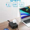 Surge Protector Power Strip, Olcorife Ultra Thin Flat Plug Extension Cord 5ft, 8 Outlets 4 USB Ports(1 USB C), Flat Wall Plug Outlet Extender, College Dorm Room Essentials, Black (5 FT)