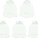 5 Pack Clear Glass Shade Replacements, Ceiling Fan Light Covers Glass Globes Lampshades for Chandelier, 4.92"High, 4.72"Diameter, 1.65 "Fitter, High Transmittance Bell Shaped Glass Shades