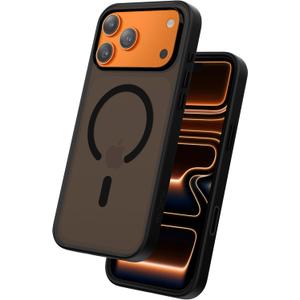 FLOLAB Surtect Tri-Fusion Magnetic for iPhone 17 Pro Max Case Protective Slim Design Magsafe Compatible Military Grade - Full Black Matte Translucent