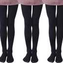EVERSWE 3 Pairs Pack Girls Microfiber Tights Multiple Colors 11-13