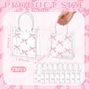 Tioncy 24 Pcs Pink Bow Gift Bags with Handles Mother's Day Bow Clear PVC Goodie Treat Candy Bag Bows Theme Present Wrap Tote Bags for Birthday Party Favor Weddings Decoration Bridesmaid Supplies