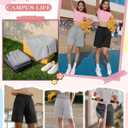 4 Pack Girls Bermuda Athletic Shorts | Girls Knee Length Shorts, Long Shorts, Elastic Waist, Loose Fit, Back to School, Summer Pants, 5-14 Y