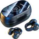 Wireless Earbuds Open Ear Clip Headphones Air Conduction Earbuds LED Power Display Earphones Sport Bluetooth 5.3 Headphones (Black)