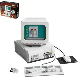 BRICKKK Computer Building Set for Adults: Construction Building Kit for Adults, Collectible Retro Computer Display Model Building Blocks, Creative Hobbies Unique Gift Idea, 7.9 inches x 7.5 inches x 9.5 inches