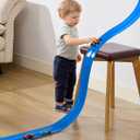 Nigwet Flexible Race Track for Kids - 15 Ft Flex Track Race Car Tracks with Car Ramp Toy, Fit for Monster Truck Track & Kids' Play Cars, Race Tracks for Toddlers 3+, Gifts for Boys Girls (Dark Blue)