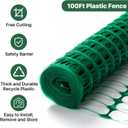 Temporary Fence Plastic Fence with Posts, Safety Barrier for Dogs Snow Mesh Fencing with Steel Stake Movable Portable Fencing Fence Roll 40In High 100Ft Long for Garden Backyard Outdoor