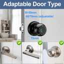 eLinkSmart Smart Keypad Door Knob Fingerprint Door Lock Keyless Entry Ball Door Lock for Bedroom Office Apartment with Real Buttons Support Tuya App