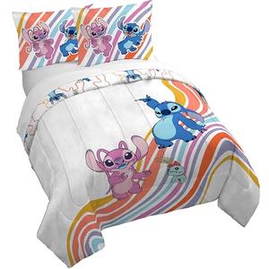 Jay Franco Duvet Cover Set – 3 Piece Comforter Cover and Sham Set, Super Soft Cozy Kids Bedding (Insert Not Included) White - Lilo and Stitch, Full