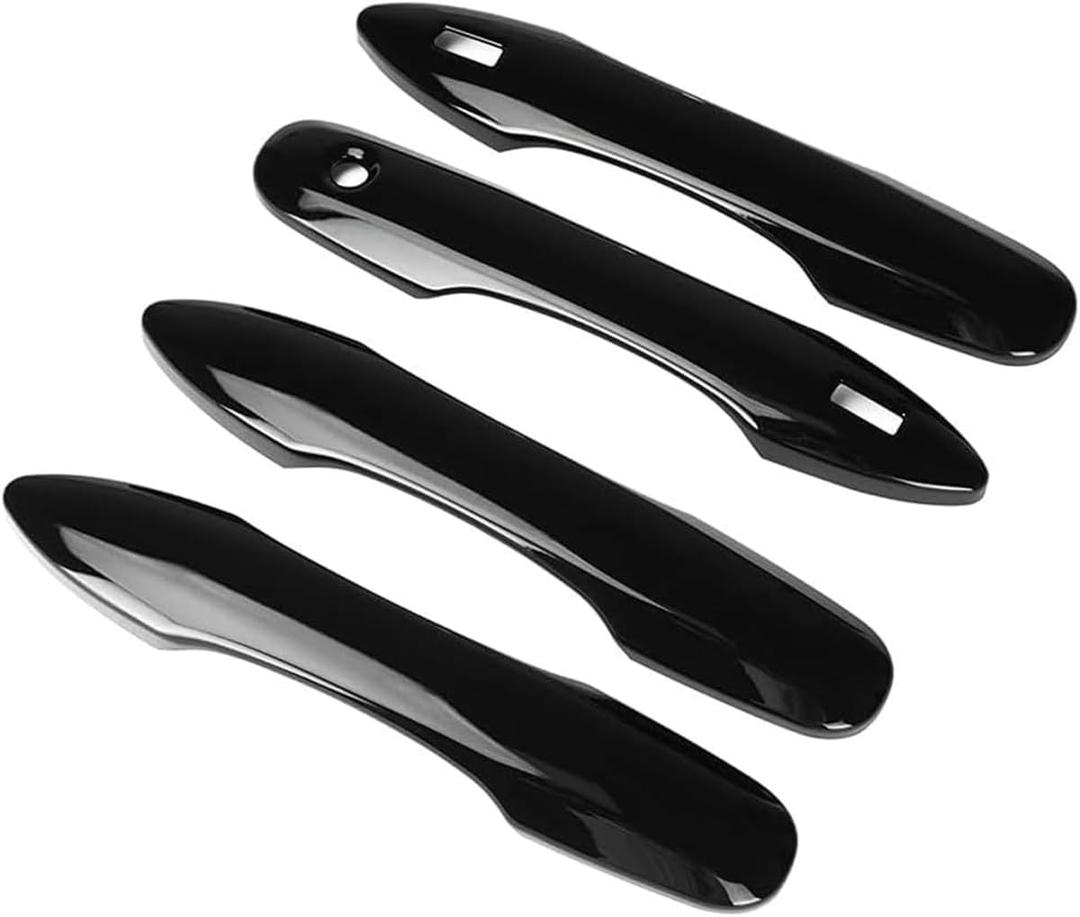 Car Door Handle Cover Protector Compatible for 2018-2023 2024 2025 Toyota Camry Accessories Compatible for Toyota Corolla Venza 2024 2023-2020 (with 2 Smart Key Holes, Glossy Black)