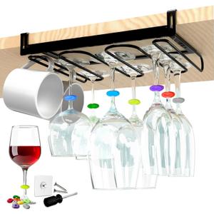 KitchenKlip WGlass Rack Hanging Under Cabinet Stemware Holder | FINAL SALE 42% OFF Limited Stock