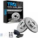 TRQ Front Ceramic Brake Pad and Rotor Set Compatible with 1992-1999 Toyota Camry 2.2L 2000-2001 Camry 2.2L 14 Inch Wheels