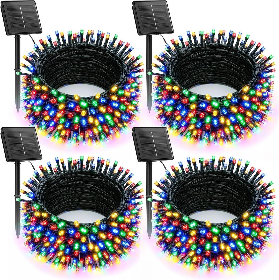 Brightown Solar Christmas Lights Outdoor,4 Packs Total 18FT 48Led Solar