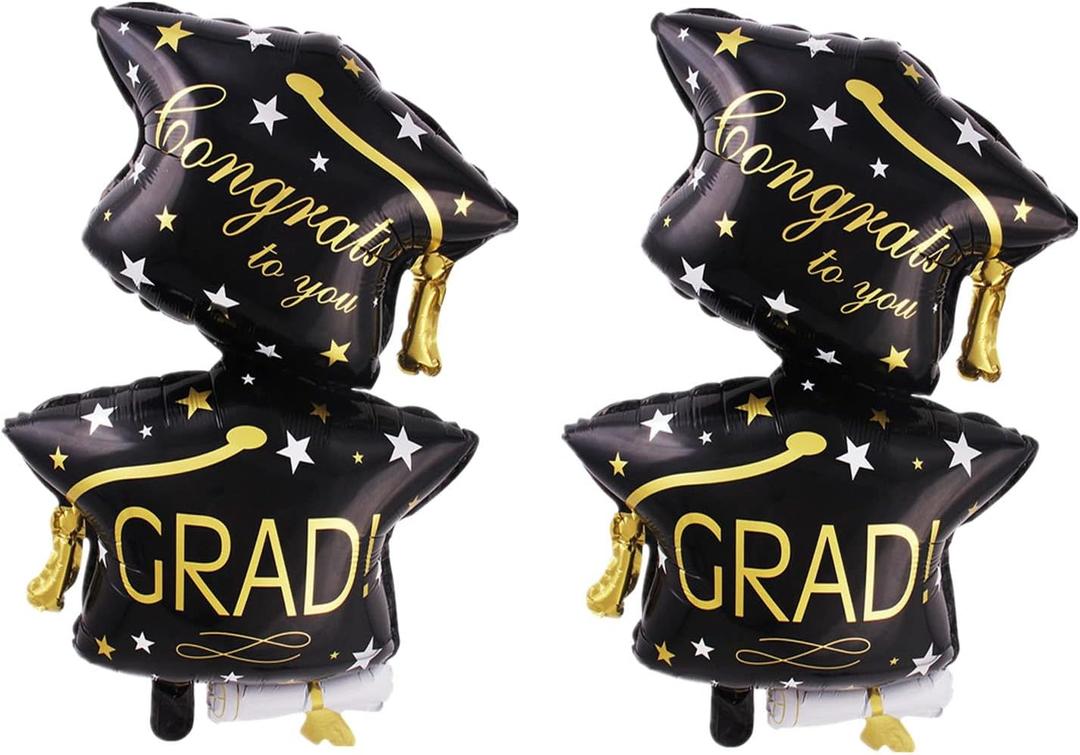 5 x Graduation Cap Balloons - Congrats Grad Cap Balloons, Graduation Party Decorations Supplies (2Pcs), 32 x 20 inches