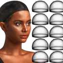2 x Teenitor 20pcs Bald Cap Set - Breathable, Invisible Stocking Wig Cap for Lace Front, Sheer Caps, Black (Black)