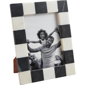 Mud Pie 5X7 Checkered Marble Frame; 9 1/2" X 7 1/4"