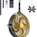 AHAWILL Outdoor Ceiling Fans with Lights for Garage,Gazebo Fan with Hook Remote&APP Control,Dimmable Hanging Fan with Plug in Cord for Pergola、Patios,Yellow