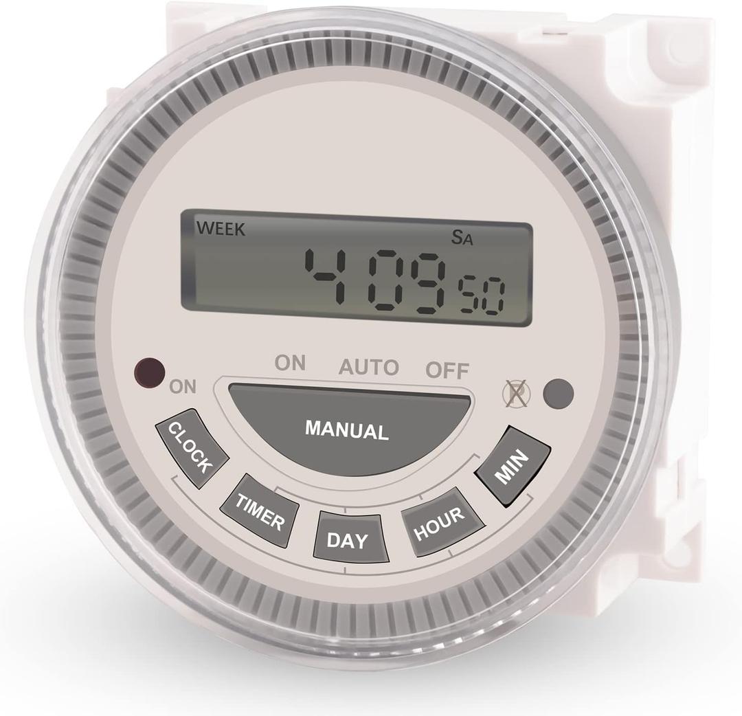 Timer Digital Switch Programmable 7-Day - Nopwer Pool Gate Sprinkler Light Control Heavy Duty Electrical 120V