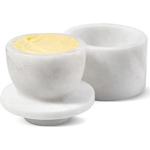 Koville Marble Butter Keeper White Handmade French Butter Holder For Kitchen Counter Decor, Stone Butter Dish Butter Container & Crock for Kitchen, Handmade Butter Crock For Spreadable Butter Ideal Koville Marble Butter Keeper White Handmade French Butter Holder For Kitchen Counter Decor, Stone Butter Dish Butter Container & Crock for Kitchen, Handmade Butter Crock For Spreadable Butter Ideal