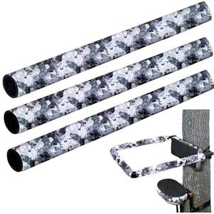 Tree Stand Shooting Rail Pads Waterproof Camouflage Treestand Shooting Rail Padding Replacement Tree Stand Rail Covers for Hunting Climbing Seat, Easy to Quiet Hunting Gear, 3 Pcs - Winter Style