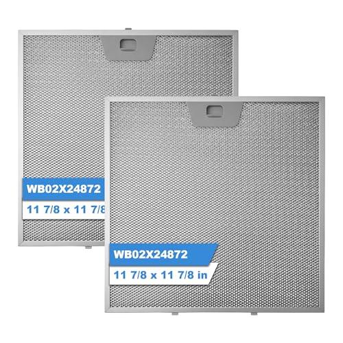 WB02X24872 Range Hood Filter Compatible with GE Range Hood Grease Filter JVW5301EJ1ES JVW5301SJ1SS JVW5301BJ1TS JVW5301FJ1DS JVW5301EJ2ES Replace PD00042306 4454446-11.87 x 11.87 Inche, 2pack