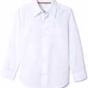 French Toast Boys' Expandable Collar Button Down Dress Shirt with Long Sleeves (Standard & Husky) (2T, White)